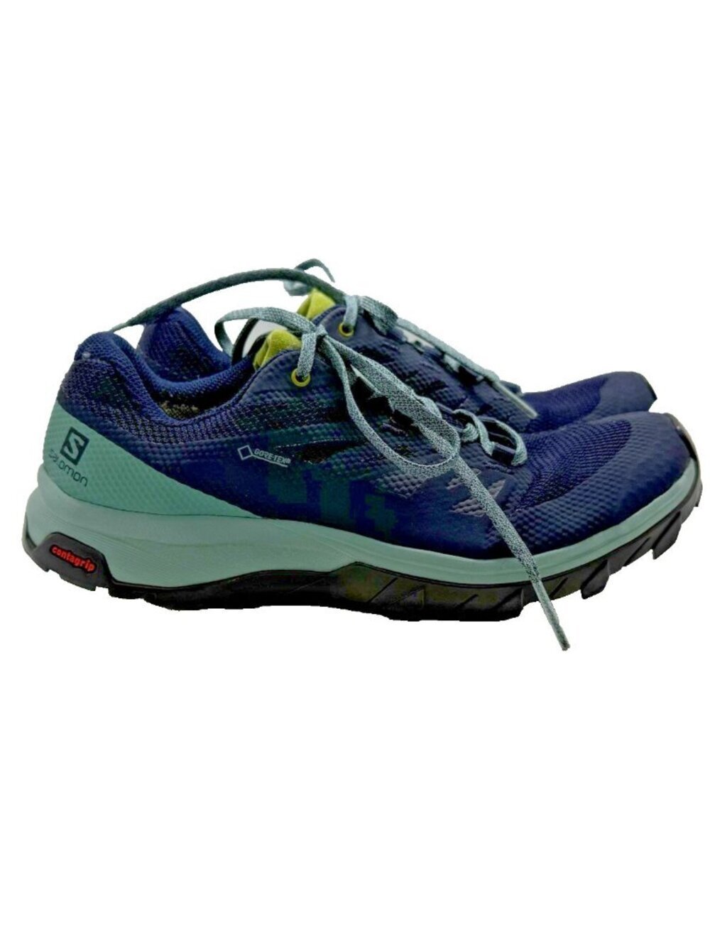 Salomon Outline GTX Women's Shoes Size 7.5 US Blue Hiking Trail Running 406188